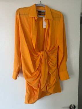 JACQUEMUS Bahia Draped Mini Wrap Dress